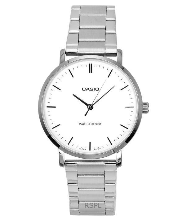 Casio standard analog rustfrit stål hvid skive kvarts MTP-VT04D-7E herreur