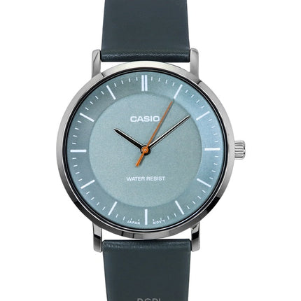 Casio Standard Analog Læderrem Grå Urskive Quartz MTP-VT04L-8E herreur