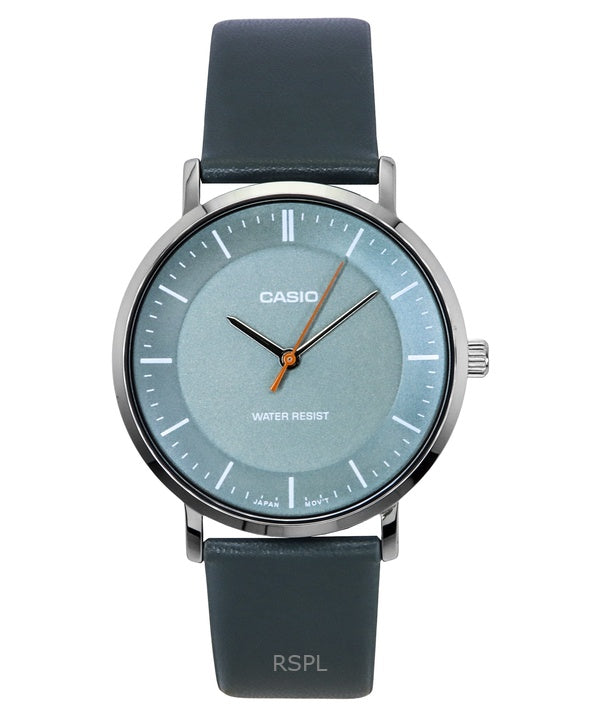 Casio Standard Analog Læderrem Grå Urskive Quartz MTP-VT04L-8E herreur