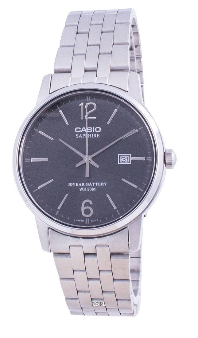 Casio sort urskive rustfrit stål kvarts MTS-110D-1AV MTS110D-1AV Herreur