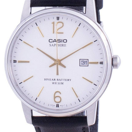 Casio hvid urskive læderrem kvarts MTS-110L-7AV MTS110L-7AV herreur