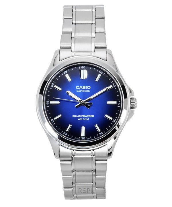 Casio Standard Analog rustfrit stål Blue Dial Solar MTS-RS100D-2AV herreur