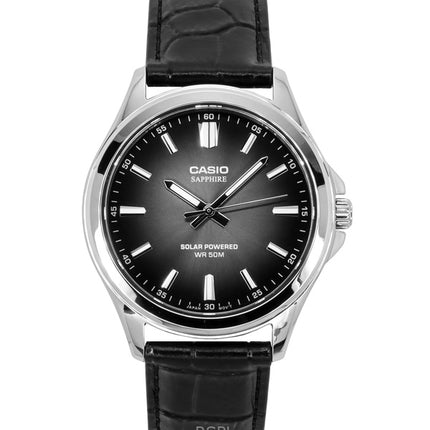Casio Standard Analog Læderrem Black Dial Solar MTS-RS100L-1AV herreur