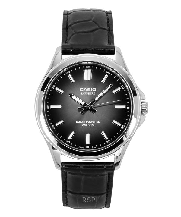 Casio Standard Analog Læderrem Black Dial Solar MTS-RS100L-1AV herreur