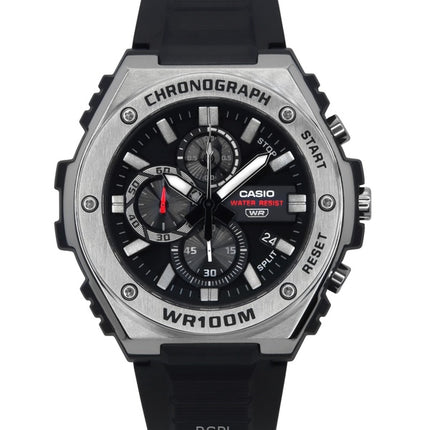 Casio Standard Analog Chronograph Resin Rem Black Dial Quartz MWA-300H-1AV 100M herreur