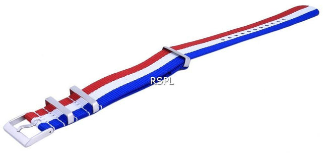 Forhold NATO25 Frankrig National Flag MÃ¸nster Polyester 22 mm rem