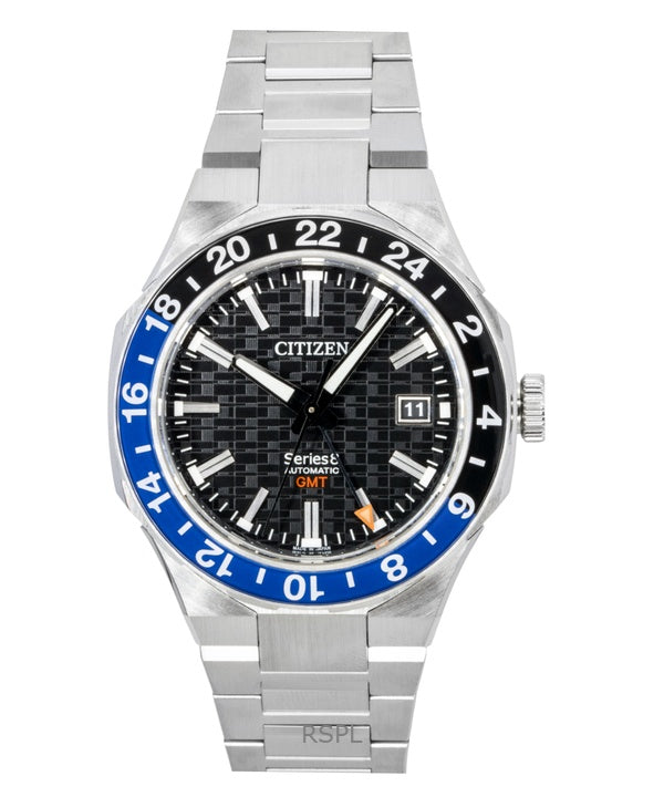 Citizen Series 8 GMT rustfrit stål sort urskive automatisk NB6031-56E 100M herreur