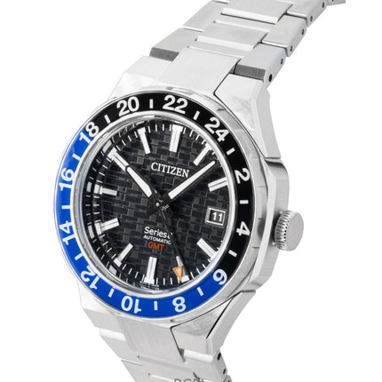 Citizen Series 8 GMT rustfrit stål sort urskive automatisk NB6031-56E 100M herreur