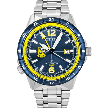 Citizen GMT analog rustfrit stål marineblå urskive automatisk NB6044-54L 200M herreur