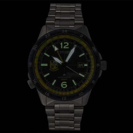 Citizen GMT analog rustfrit stål marineblå urskive automatisk NB6044-54L 200M herreur