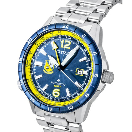 Citizen GMT analog rustfrit stål marineblå urskive automatisk NB6044-54L 200M herreur