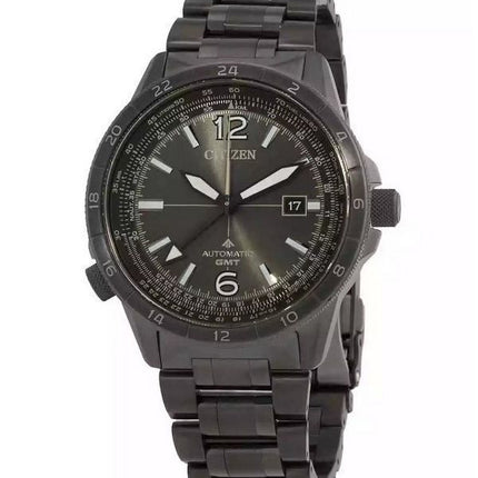 Citizen Promaster Air GMT rustfrit stål sort skive automatisk NB6045-51H 200M herre pilotur
