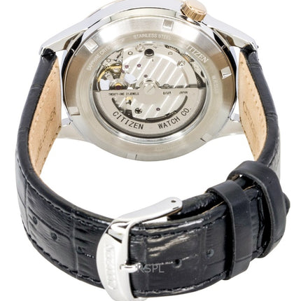 Citizen læderrem åben hjerte blå urskive automatisk NH9136-02L herreur