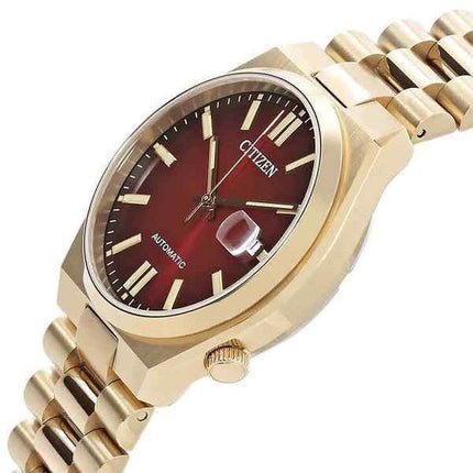 Citizen Tsuyosa Gold Tone rustfrit stål vinrød skive automatisk NJ0153-82X herreur