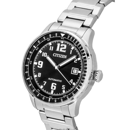 Citizen Urban Military rustfrit stål sort urskive automatisk NJ0190-51E 100M herreur