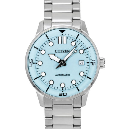 Citizen analog rustfrit stål turkis urskive automatisk NJ0191-83M herreur