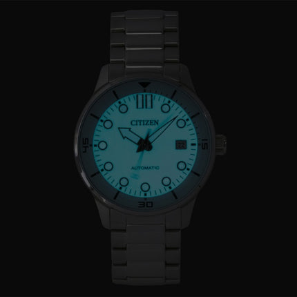 Citizen analog rustfrit stål turkis urskive automatisk NJ0191-83M herreur