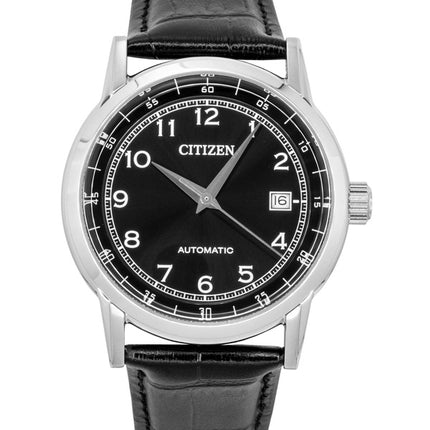 Citizen kalveskindsrem sort urskive automatisk NJ0210-05E 100M herreur