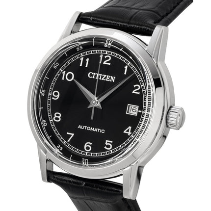 Citizen kalveskindsrem sort urskive automatisk NJ0210-05E 100M herreur