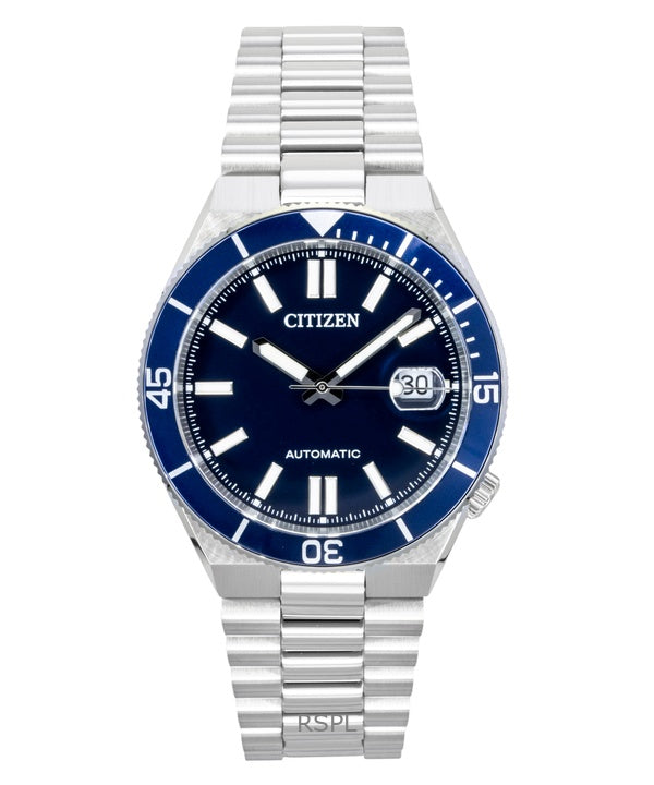Citizen rustfrit stål marineblå urskive automatisk NJ0230-59L herreur