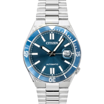Citizen analog rustfrit stål blå urskive automatisk NJ0231-56L herreur