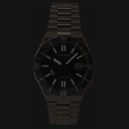 Citizen analog rustfrit stål blå urskive automatisk NJ0231-56L herreur