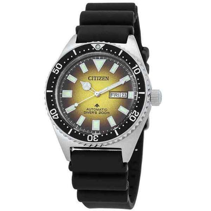 Citizen Promaster Marine gummirem Gul skive Automatisk dykker NY0120-01X 200M herreur