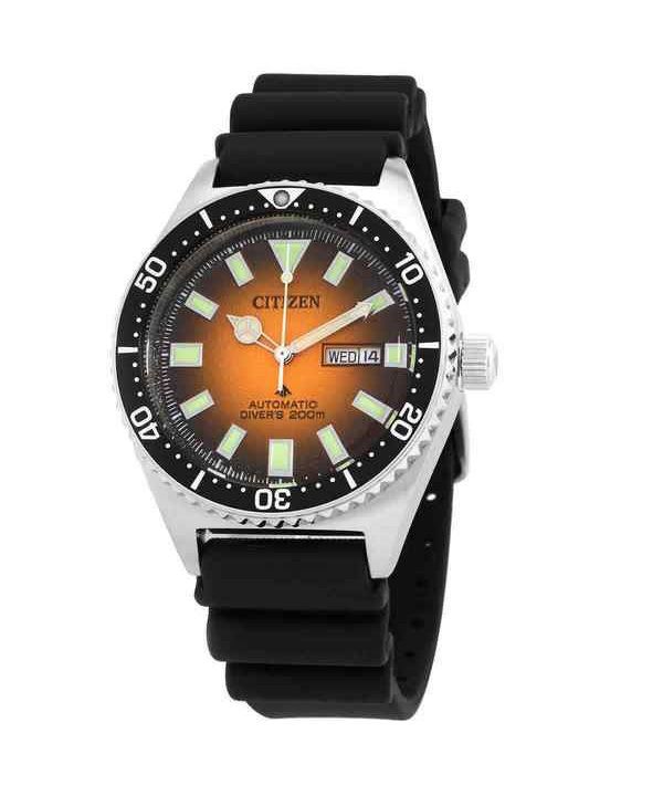 Citizen Promaster Marine gummirem Orange Urskive Automatisk dykker NY0120-01Z 200M herreur