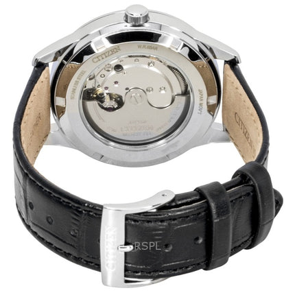 Citizen læderrem sort urskive automatisk NY4058-01E herreur