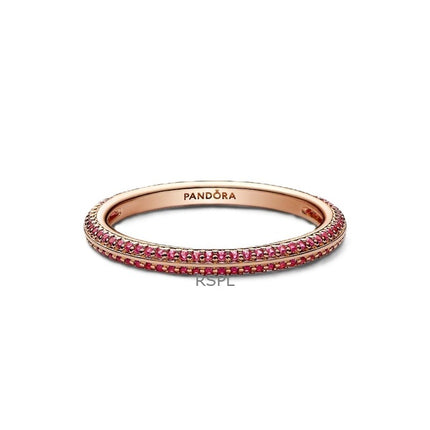 Pandora Me Red Pave Ring med 14 karat rosaforgyldning P-189679C02-54 til kvinder