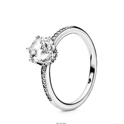 Pandora Mousserende Krone Solitaire Ring Med Klar Kubisk Zirkon P-198289CZ-54 Til Kvinder