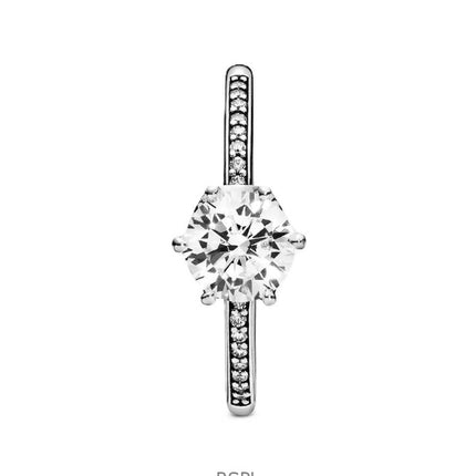 Pandora Mousserende Krone Solitaire Ring Med Klar Kubisk Zirkon P-198289CZ-54 Til Kvinder