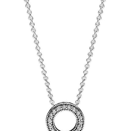 Pandora Logo Pave Circle Collier halskæde 397436CZ-45 til kvinder