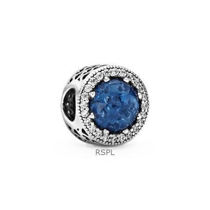 Pandora Radiant Hearts Charm med blå krystal og klar kubisk zirkonia P-791725NMB til kvinder