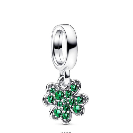 Pandora Moments Firkløver Charm med Grønne Krystaller P-792751C01 til Kvinder