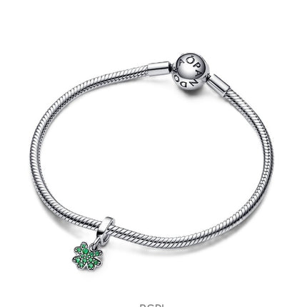 Pandora Moments Firkløver Charm med Grønne Krystaller P-792751C01 til Kvinder