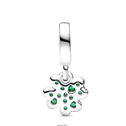 Pandora Moments Firkløver Charm med Grønne Krystaller P-792751C01 til Kvinder