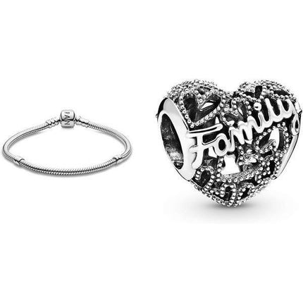 Pandora Family Heart Sterling Sølv Charm 798571C00 til kvinder