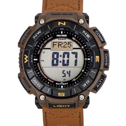 Casio Pro Trek Climber Line digital læderrem solcelledrevet PRG-340L-5 100M herreur