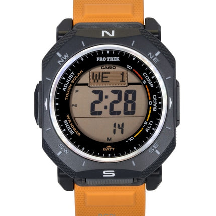 Casio Pro Trek Digital Orange Bio-Based Resin Strap Solar PRG-69-4 100M Men's Watch