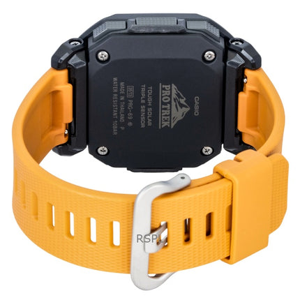 Casio Pro Trek Digital Orange Bio-Based Resin Strap Solar PRG-69-4 100M Men's Watch
