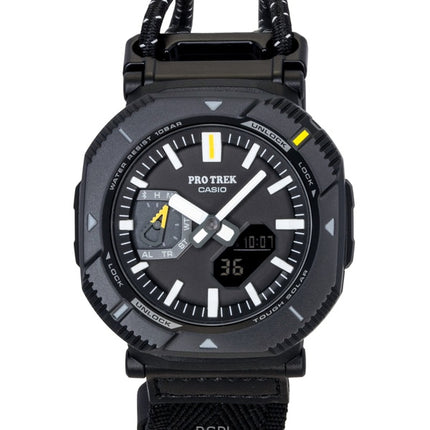 Casio Pro Trek analog digital smartphone link stofrem sort urskive solcelle PRJ-B001B-1 100M herreur