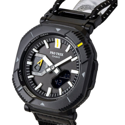 Casio Pro Trek analog digital smartphone link stofrem sort urskive solcelle PRJ-B001B-1 100M herreur