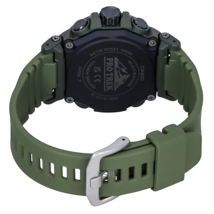 Casio Pro Trek analog digital biobaseret harpiksrem hvid urskive solcelle PRW-61LD-3 100M herreur