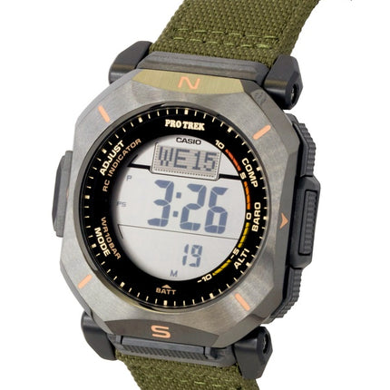 Casio Pro Trek Digital grøn stofrem Solar PRW-69YB-3 100M herreur