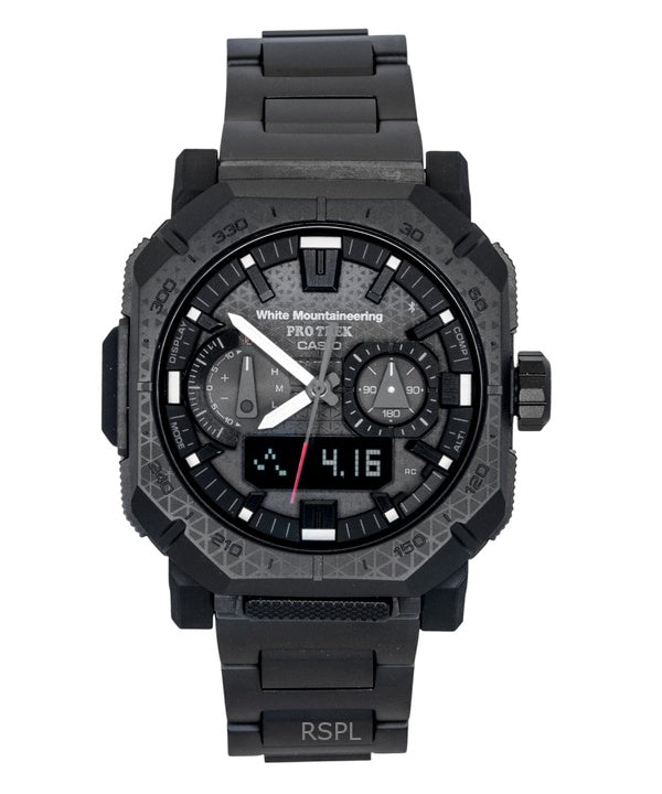 Casio Pro Trek White Mountaineering Analog Digital Smartphone Link Black Dial Solar PRW-B1000WM-1 100M Men's Watch