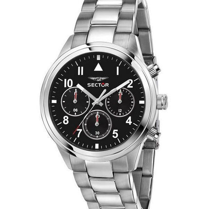Sector 670 Dual Time Multifunktions Rustfrit Stål Sort Urskive Quartz R3253540013 Dameur