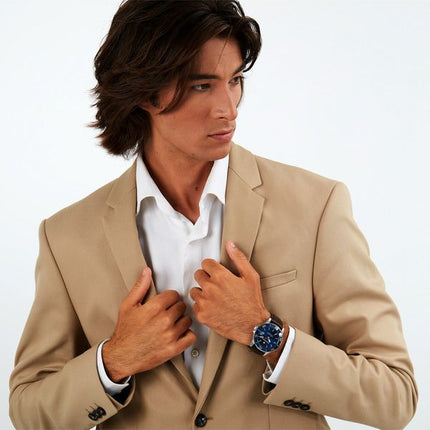 Maserati Competizione læderrem Blue Dial Quartz R8851100004 100M herreur