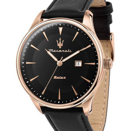 Maserati Tradizione Black Matt Urskive Læder Quartz R8851146001 100M herreur