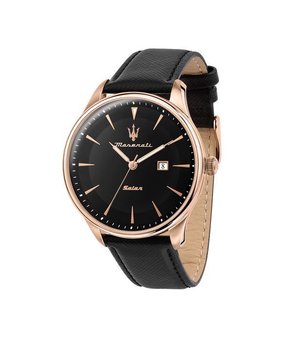 Maserati Tradizione Black Matt Urskive Læder Quartz R8851146001 100M herreur